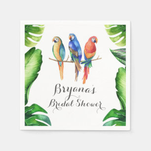 Serviette En Papier Perroquets tropicaux Oiseaux et Feuilles Fête d'an