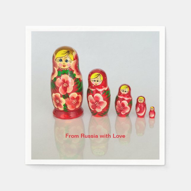 Serviette En Papier Personalize Russian Matryoshka  stacking dolls (Devant)
