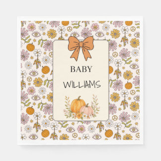 Serviette En Papier Personalized Baby Boho Pumpkin Party Napkin