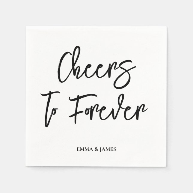 Serviette En Papier Personalized Cheers Wedding Rustic Hand lettering (Devant)
