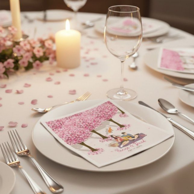 Serviette En Papier Personalized Cherry Blossom Picnic Napkins (Créateur téléchargé)