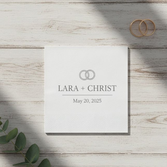 Serviette En Papier  Personalized Elegant Minimalist Wedding Paper (Créateur téléchargé)