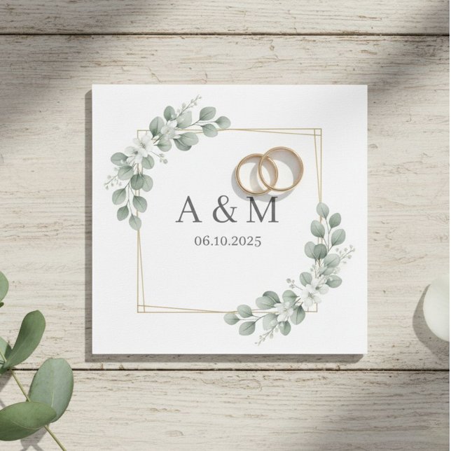 Serviette En Papier Personalized Elegant Monogram Paper Napkins (Créateur téléchargé)