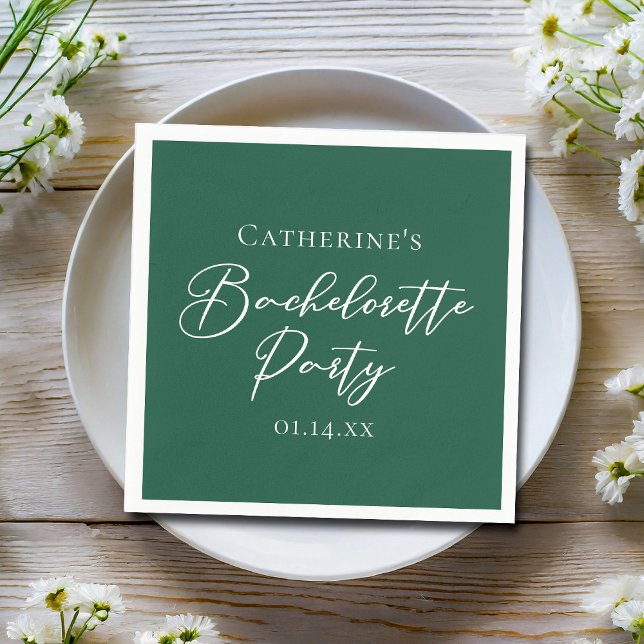 Serviette En Papier Personalized Emerald Green Bachelorette Party (Créateur téléchargé)