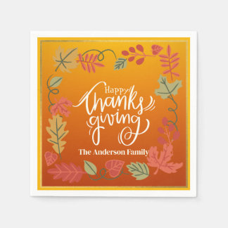 Serviette En Papier Personalized Fall Party Table Decor Thanksgiving