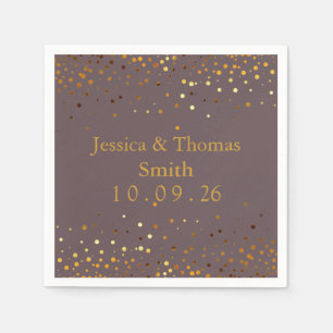 Serviette En Papier Personalized Green Gold Glitter Faux Foil