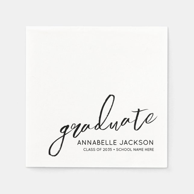 Serviette En Papier Personalized Minimalist Graduation (Devant)
