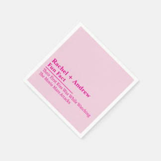Serviette En Papier Personalized Name Stylish Fun Fact Wedding Napkins