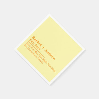 Serviette En Papier Personalized Name Stylish Fun Fact Wedding Napkins