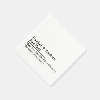 Serviette En Papier Personalized Name Stylish Fun Fact Wedding Napkins