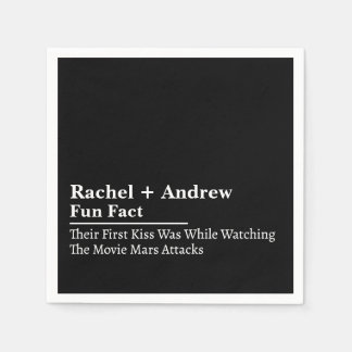 Serviette En Papier Personalized Name Stylish Fun Fact Wedding Napkins