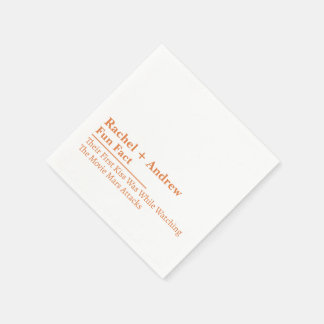 Serviette En Papier Personalized Name Stylish Fun Fact Wedding Napkins