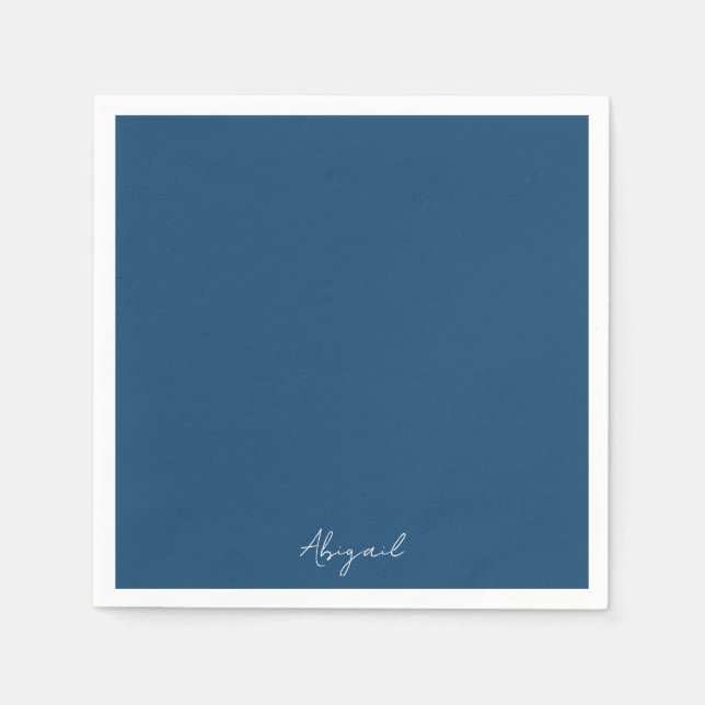 Serviette En Papier Personalized Name Teal Bridal Shower  (Devant)