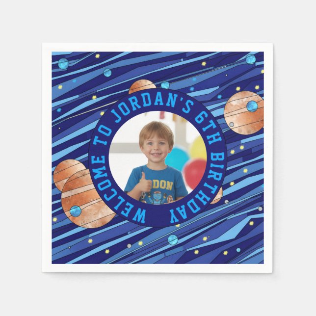 Serviette En Papier Personalized Outer Space Galaxy Birthday (Devant)