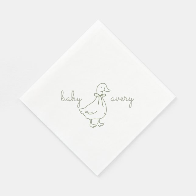 Serviette En Papier Personalized Silly Goose Baby Shower  Baby Shower (Coin)
