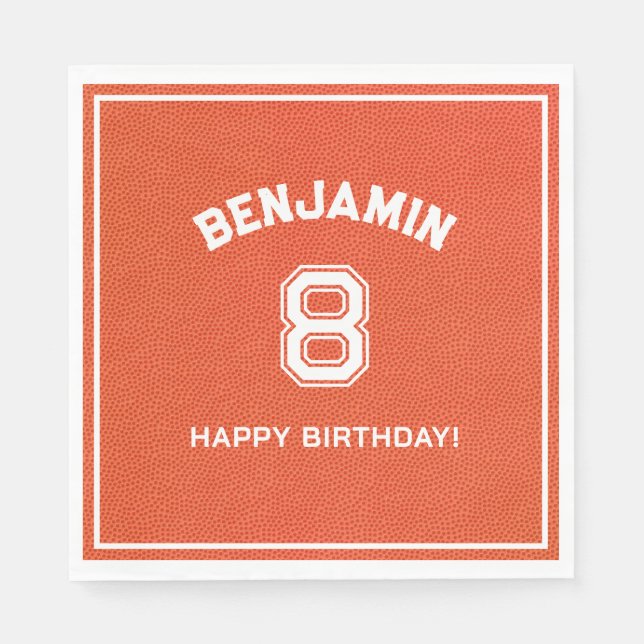 Serviette En Papier Personalized textured Basketball Party kids Napkin (Devant)