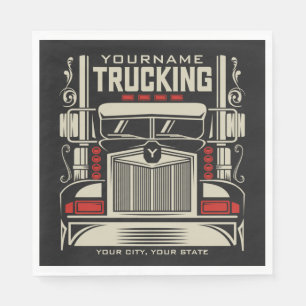 Serviette En Papier Personalized Trucking 18 Wheeler BIG Trucker
