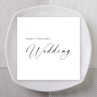 Serviette En Papier Personalized Wedding Napkins | Minimalist