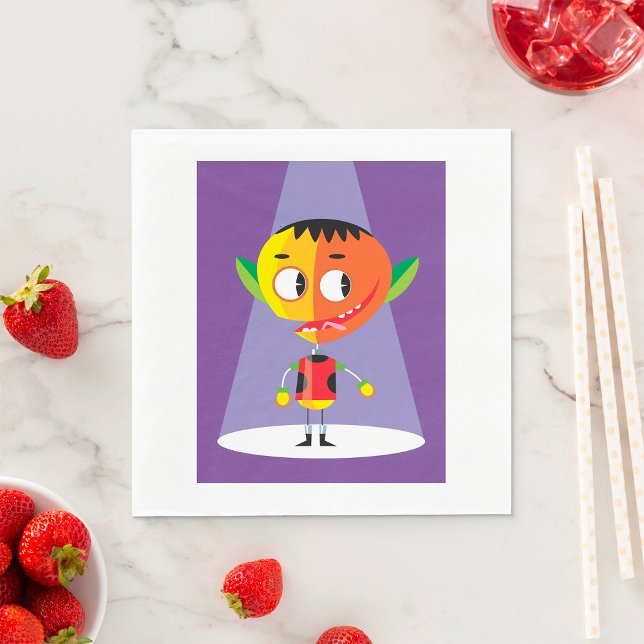 Serviette En Papier Personnage à tête orange (Créateur téléchargé)