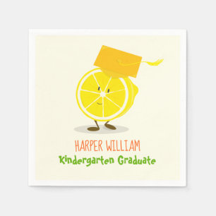 Serviette En Papier Personnage de citron diplômé  Papier