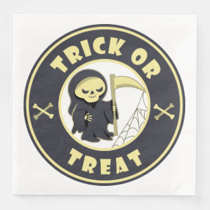 Serviette En Papier Personnage de la mort de Halloween trick or treat
