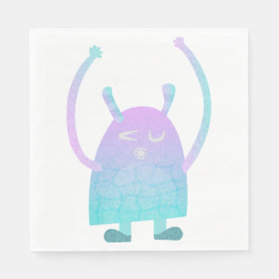 Serviette En Papier Personnage de monstre enfantin adorable