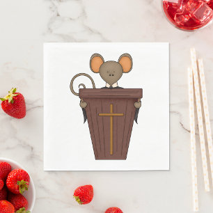 Serviette En Papier Personnage de souris drôle d'église chrétienne