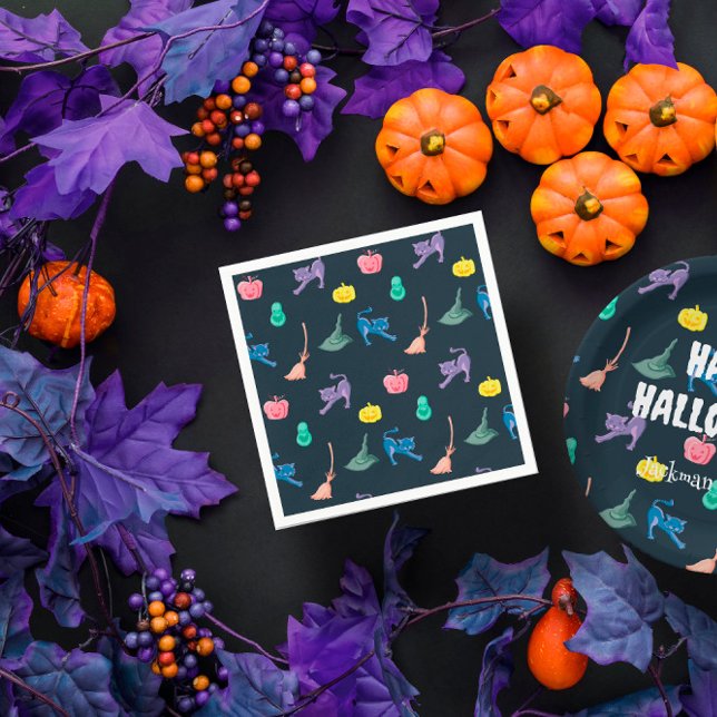 Serviette En Papier Personnages d'Halloween amusants, fête d'Halloween (Fun Halloween characters, Halloween party Napkins
)