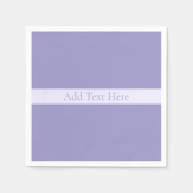 Serviette En Papier Personnalisable Elegant Pale Purple (Devant)