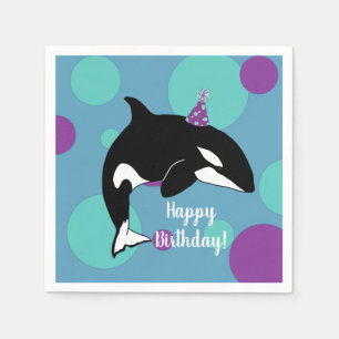 Serviette En Papier Personnalisable Orca Killer Whale Anniversaire