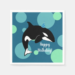 Serviette En Papier Personnalisable Orca Killer Whale Anniversaire