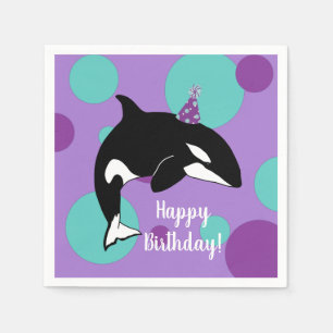 Serviette En Papier Personnalisable Orca Killer Whale Anniversaire