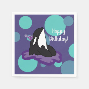 Serviette En Papier Personnalisable Orca Killer Whale Anniversaire