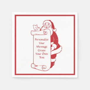 Serviette En Papier Personnalisation de la liste du Père Noël