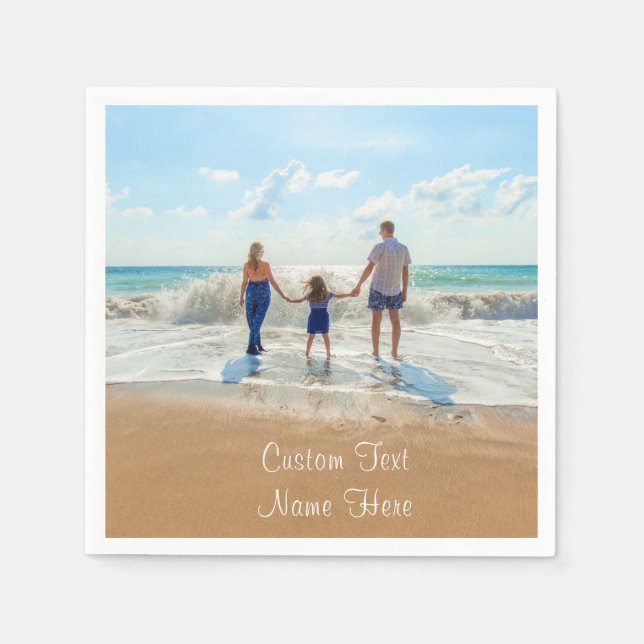 Serviette En Papier Personnalisation de vos serviettes photo avec text (Devant)