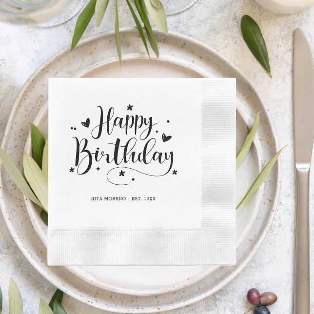 Serviette En Papier Personnalisé 20ème 30ème 40ème 50ème 60ème 70 Anni (Créateur téléchargé)