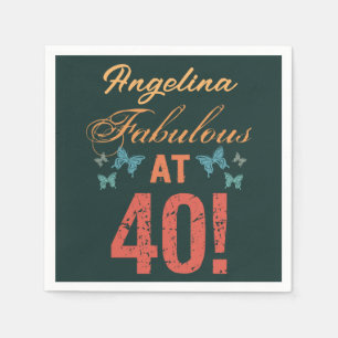 Serviette En Papier Personnalisé 40e anniversaire Fabuleux