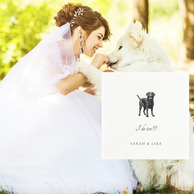 Serviette En Papier Personnalisé Animal Black Lab Mariage Stable Cockt (Créateur téléchargé)