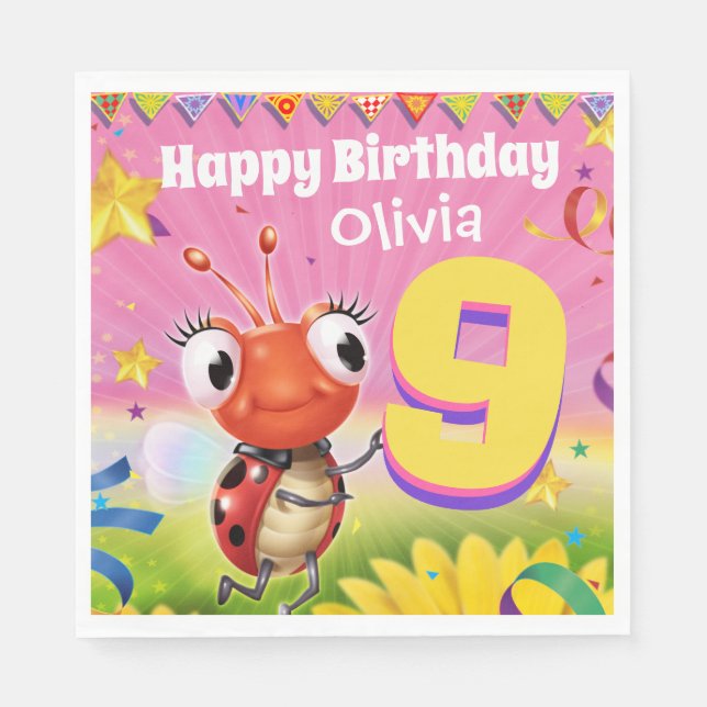 Serviette En Papier Personnalisé Anniversaire de la fête de papier fil (Devant)