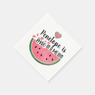 Serviette En Papier Personnalisé Dans Un Melon Anniversaire