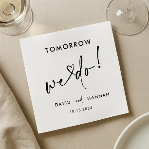 Serviette En Papier Personnalisé Demain Nous Répétons Dîner Noir