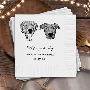 Serviette En Papier Personnalisé Deux Cocktails pour animaux Mariage d