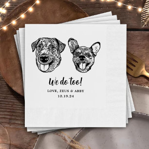 Serviette En Papier Personnalisé Deux Cocktails pour animaux Mariage d