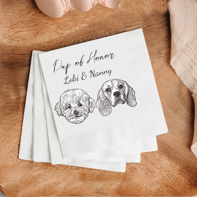 Serviette En Papier Personnalisé Deux Cocktails pour animaux Mariage d (Créateur téléchargé)