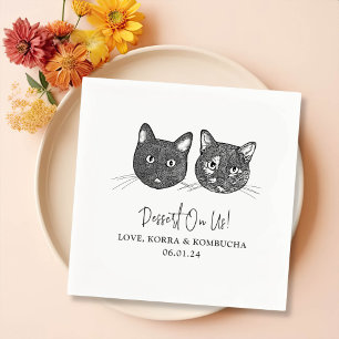 Serviette En Papier Personnalisé Deux Cocktails pour animaux Mariage d