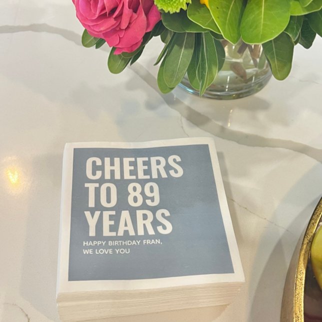 Serviette En Papier Personnalisé Dusty Bleu Anniversaire Année Napkin (Personalized Dusty Blue Birthday Year Napkin
)