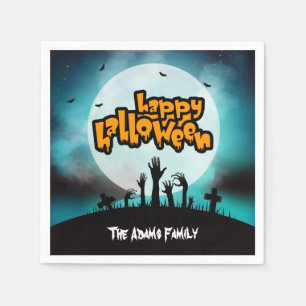 Serviette En Papier Personnalisé Éffrayant Zombie Happy Halloween Part