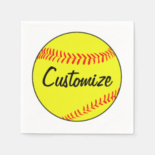 Serviette En Papier Personnalisé Fastpitch Softball Cocktail Napkins