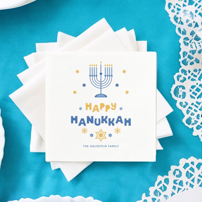 Serviette En Papier Personnalisé "Happy Hanoukka" (Créateur téléchargé)