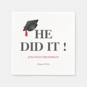 Serviette En Papier Personnalisé Il l'a fait Classe de Graduation de 2
